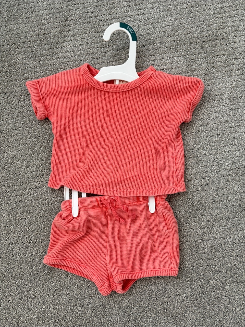 Cat & Jack Coral Waffle-Knit Baby Tee
